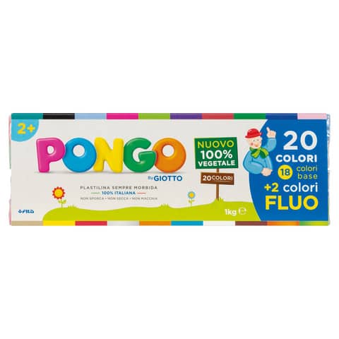 Panetti di plastilina vegetale modellabile 50 g Pongo conf.