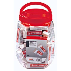 Gomma bianca Stabilo Legacy senza PVC conf. 60 pz 22x11x62 mm