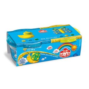 Pasta modellabile Didò Bis Glitter 100 g - conf. 2 pezzi - giallo e azzurro -
