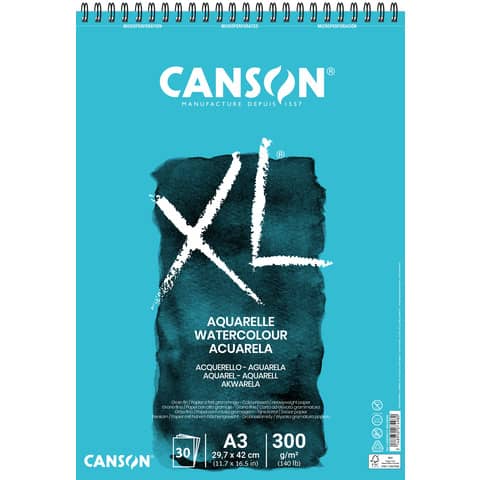 Blocco spiralato Canson Aquarelle XL A3 30 ff 300 g -