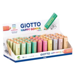 Exhibitor 40 Giotto Happy Gum rubbers assorted pastel colours