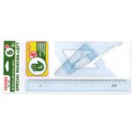 Set disegno 3 pezzi per mancini Arda 2 squadre 45°e 60° + 1 righello 30 cm