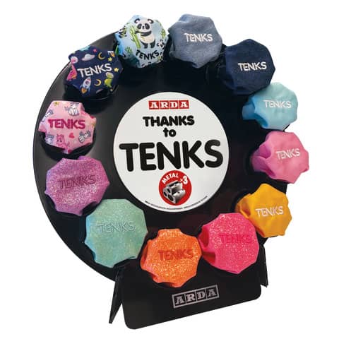 Arda Tenks 12 pencil sharpener display with fabric reservoir