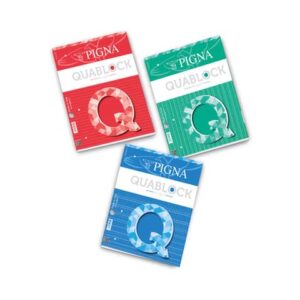 Blocco collato Pigna Quablock 50 fogli forati A4 - 5M quadrettato -