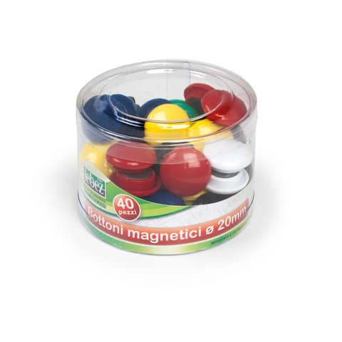Lebez magnetic buttons Ø 20 mm - 40 pcs. - assorted colours -
