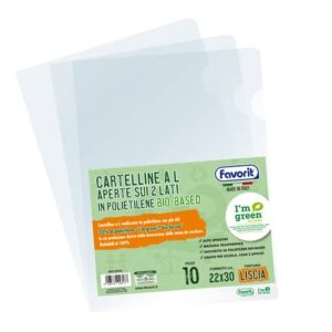 Cartella a L Favorit in polietilene bio based colore trasparente effetto