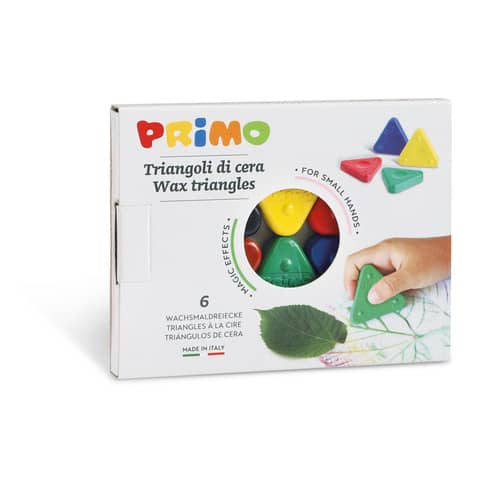 Triangoli di cera Primo 5 mm colori assortiti - conf. 6 pezzi -