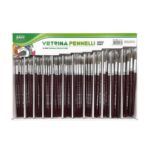 Espositore 228 pennelli in pelo di pony Lebez - punte assortite da 1  a 12 -