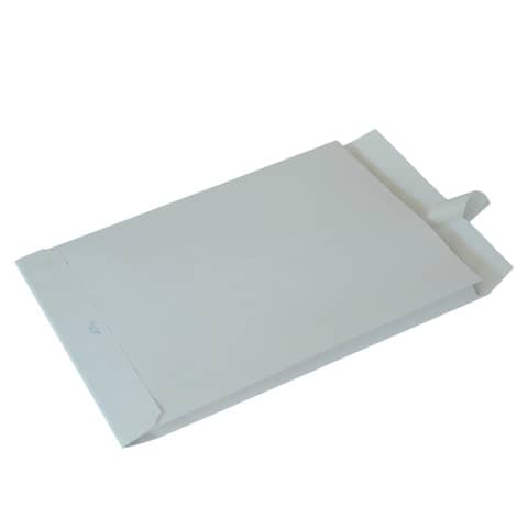 Busta a sacco Blasetti Self con 3 soffietti - bianco - 120 g/m2 - in conf.