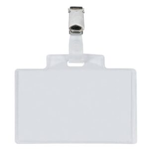 Targa portabadge con clip Sei Rota PASS 3E - formato 9,5x6 cm -