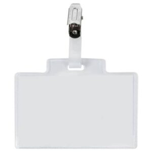 Targa portabadge con clip Sei Rota PASS 3M - formato 9,5x6 cm -