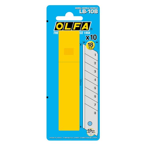 Blister 10 lame segmentate Olfa 100x18 mm per cutter -