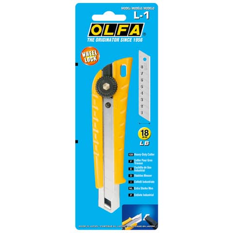Cutter Olfa bloccalama a vite lama 18 mm acciaio inox - corpo in
