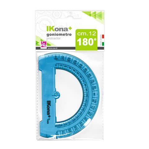Goniometro semicircolare IKona+ 180° - Ø 12 cm - azzurro trasparente -