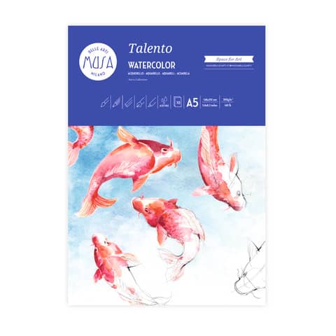 Blocco carta per acquerello Musa Talento - A5 - 300 g/m2 - 10 fogli -