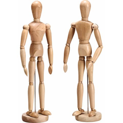 DOM wooden dummy height 31 cm man base -