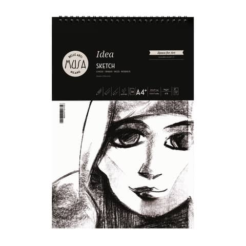 Blocco con spirale Belle Arti Musa Idea Sketch - 90 g - A4 30 fogli -