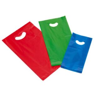 Buste Favorit Smiling Bag con manico e soffietto in PE sp. 60 ?m