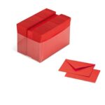 Burano greeting cards with envelope 9x14 cm in pack 100 scarlet -