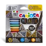 Pennarelli Carioca Metallic a punta fine - conf. da 8 colori assortiti -