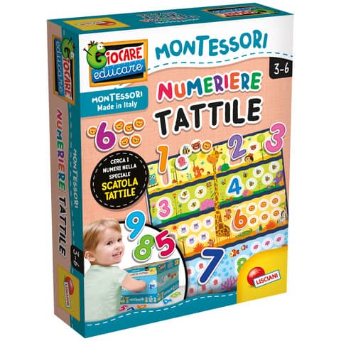 Gioco in scatola Lisciani metodo Montessori Plus Numeriere Tattile -
