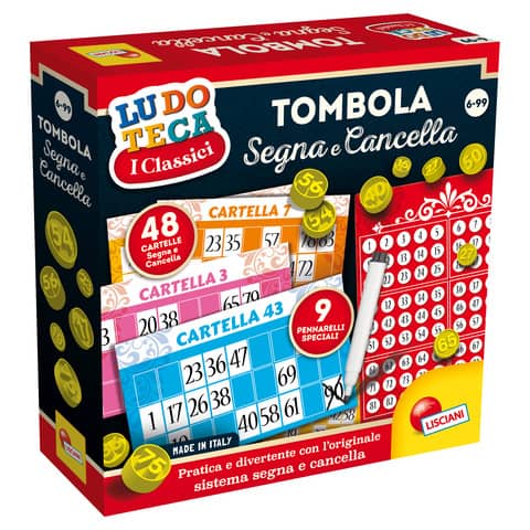 Gioco in scatola Lisciani Ludoteca Tombola Segna e Cancella 48