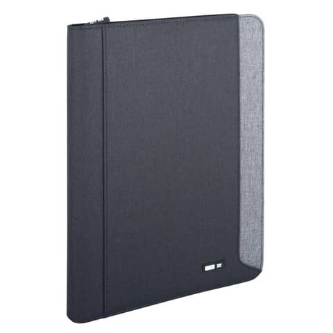 Portablocco City Time Dual A4 in tessuto tecnico - 26x34 cm - nero -