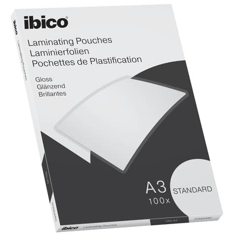 Pouches per plastificatrici IBICO BASICS standard 125mic -conf.100 pezzi Ibico A3
