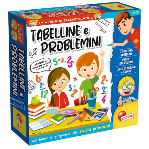 Gioco in scatola Lisciani I'm a Genius Tabelline e Problemini -