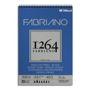 Blocco da disegno spiralato 1264 200 g - 40 fogli neri