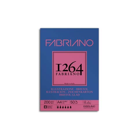 Blocco collato Fabriano Illustrazione 200 g - 50 fogli A4 -