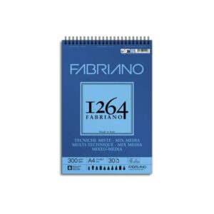 Blocco spiralato tecniche miste Fabriano 1264 - 300 g A4 - 30 fogli -
