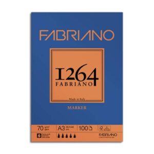 Blocco di carta collato Fabriano 1264 Marker 70 g A3 -