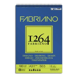 Blocco da disegno spiralato 1264 180 g - 50 fogli A3 -
