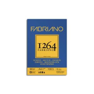 Blocco collato Fabriano 1264 schizzi 90 g A4 - 100 fogli -