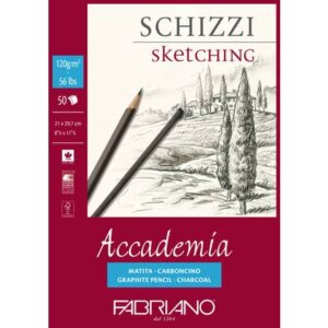 Blocco collato Fabriano Accademia grana naturale 120 g A4 - 50 fogli -