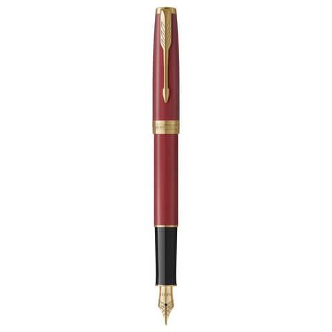 Parker Sonnet fountain pen Parker F-tip black ink Red GT