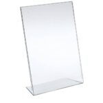 Portadepliant in acrilico con base a L Lebez formato 9x13 cm - verticale -