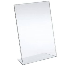 Portadepliant in acrilico con base a L Lebez formato 9x13 cm - verticale -