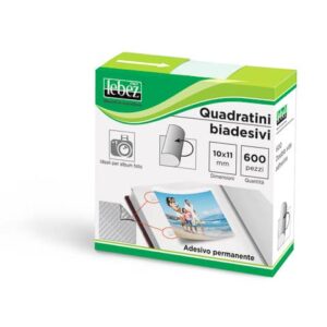 Quadrati biadesivi Lebez 10x11 cm - conf. 600 pezzi -
