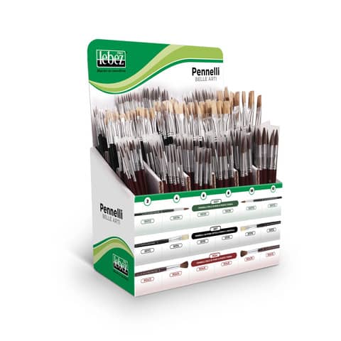 Espositore 324 pennelli Lebez punte e materiali assortiti -