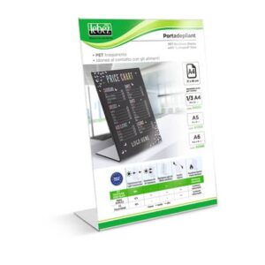 Portadepliant in PET Lebez con base a L formato A4 - 21x30 cm -
