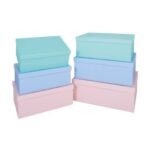 Set scatole archivio in cartone Niji - 6 diversi formati assortiti in 3 colori
