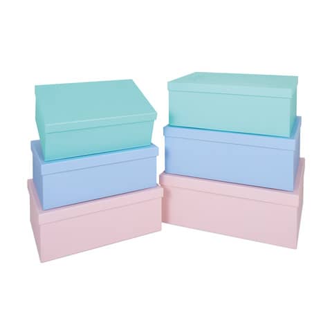 Set scatole archivio in cartone Niji - 6 diversi formati assortiti in 3 colori
