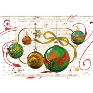 Biglietti augurali natalizi 12x18 cm - Biembi conf. da 4 con testo in rilievo