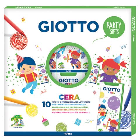 Pastelli a cera Giotto Party Set conf. 10 pezzi in 4 colori